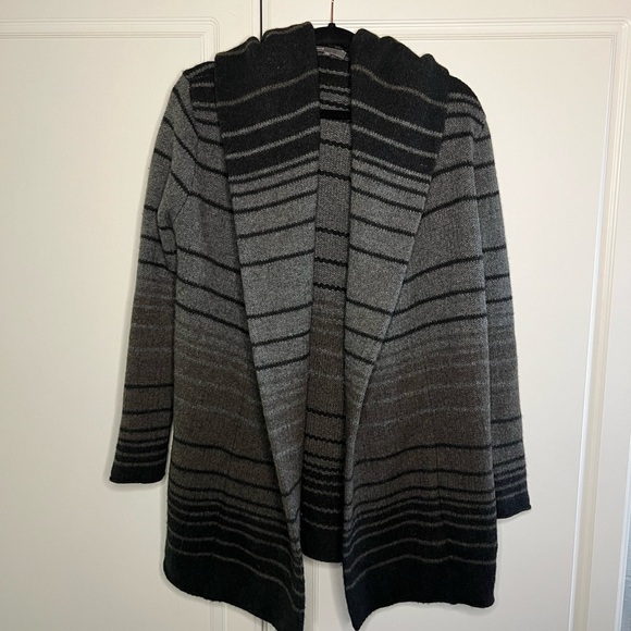 Vince Sophia Open Hooded Striped Cardigan - Picture 3 of 11